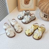 ราคา สาวรองเท้าแตะลูกไม้ Bows หวานประดับด้วยลูกปัดเด็กรองเท้าเจ้าหญิง T-strap Soft Sole 2025 ฤดูร้อนใหม่เด็กรองเท้าชายหาด Hook & loop น่ารัก (57055846975)