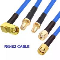 ราคา RG402 SMA ชาย/หญิงเป็น SMA มุมขวา Crimp ความถี่สูง 50 โอห์ม RG402 สีฟ้าสาย Coaxial สําหรับการใช้งาน RF (55658235811)