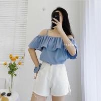 ราคา เดรสปาดไหล่พร้อมผมมัดย้อม (41558814927)