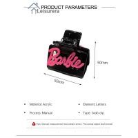ราคา LASquare Small Hair Claw Clip Female Letter Shark Clip Light Luxury Hair Clip Pink Hair Accessory (54206459246)