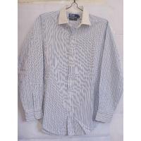 ราคา KEMEJA Polo Ralph Lauren เสื้อเชิ้ตแขนยาวผู้ชายลายทางสีฟ้าและสีขาว ไซส์ L ถึง XL (19582339343)