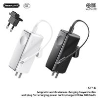 ราคา [China CCC] REMAX แท่นชาร์จไร้สาย พร้อมอะแดปเตอร์ชาร์จ 2in1 Fast Charging 22.5W 5000mAh พอร์ต Type-C/iOS CP-6 (54100340908)