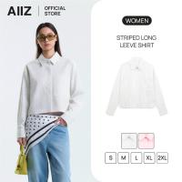 ราคา AIIZ เสื้อเชิ้ตผู้หญิงแขนยาวลายทาง AIIZ Women's Striped Long Sleeve Shirt (53901935343)