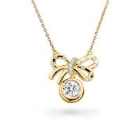 ราคา Jubilee Diamond จี้เพชรพร้อมสร้อยคออิตาลี DROP OF ETERNITY BOW PENDANT WITH CHAIN เพชรแท้ (53401618053)