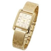 ราคา Coach แท้นาฬิกาหน้าปัดเหลี่ยม Watch Gold Plated Watch (1153023326)