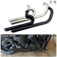 ราคา Motorcycle Duals Exhaust Full System Muffler Fit For Honda Steed Shadow VT400 VT600 VLX400 VLX600 V (29143895212)
