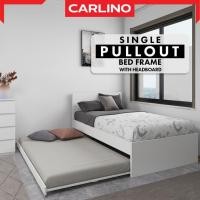 ราคา CARLINO!! เตียง เตียงนอนไม้ ฐานเตียง ขนาด 3ฟุต ซ้อน 2 ชั้น สไตล์ / Snow Single Pull out bed Frame (20490115750)
