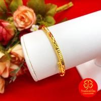 ราคา กำไลหลอดตัดลายตะขอคลิปล็อค เส้นผ่านศูนย์กลาง 4.5-5 ซม.ชุบทอง ทำจากทองเหลือง ใส่ได้ทุกโอกาส รูปถ่ายจากสินค้าจริง (22576335247)