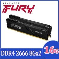 ราคา 16GB (8GBx2) DDR4/2666 RAM PC (แรมพีซี) KINGSTON FURY BEAST BLACK (KF426C16BBK2/16) Warranty LT (11137997881)