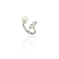 ราคา [ส่งด่วนฟรี]SWAN - Mouth Silver Ring In White แหวนเงินแท้ ประดับมุกแท้ ฝังเพชรคิวบิคเซอร์โคเนีย (9280023435)
