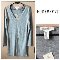 ราคา New :: เดรสสั้น XXI FOREVER 21 สีเทาคอวีผ้านิ่มมากคะ (5846863166)