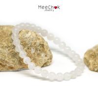 ราคา หินหยกขาว White Jade 6 มิล ดึงดูดความมั่งคั่ง หินนำโชค กำไลหินมงคล กำไลหิน หินสีขาว By.Meechok (3857709499)