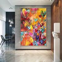 ราคา 1 Piece Poster Colorful and Beautiful Love Hearts Posters and Prints Canvas Paintings Wall Art Pictures for Living Room Decor (29005630717)