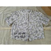 ราคา เสื้อมือสอง ลายดอกขาวเขียว แนววินเทจ (8860368196)