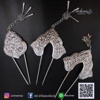 ราคา ปิ่นปักผม ผมเจ้านาง ปิ่นปักผมตอกลายเงินแท้ 92.5% (4693756571)