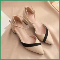 ราคา รองเท้าส้นสูงแฟชั่นสตรี,ส้นหนา,สวมใส่สบาย,รองเท้าผู้หญิงแฟชั่น (49253813315)