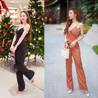 ราคา Jumpsuitขายาว จั้มสูทสายเดี่ยวทรงสวย ชุดจั้มสีเขียวขี้ม้าสวยหรู linda (6260640856)