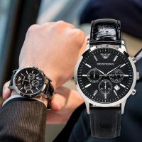 ราคา จัดส่งที่รวดเร็วค่ะ F.A EMPORIO ARMANI นาฬิกาข้อมือผู้ชาย รุ่น AR2447 43mm Classic Chronograph Black Dial - Black (27512446591)