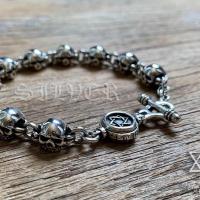 ราคา สร้อยข้อมือหัวกะโหลก หัวเหน่ง Sterling Silver 925 NSSK1002 (1574724368)