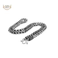 ราคา สร้อยคอเงินแท้รมดำ 92.5 ลายเกล็ดมังกร (24035259492)