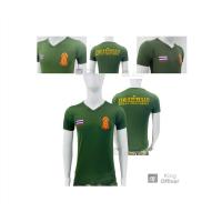ราคา เสื้อยืดซับใน ทหารบก ทบ สีเขียวขี้ม้า คอวี สกรีนตรา กองทัพบก ROYAL THAI ARMY ธงชาติ (7593892019)