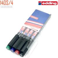 ราคา ปากกาเขียนแผ่นใส ลบน้ำไม่ได้ (ชุด 4 ด้าม) EDDING (22929886334)