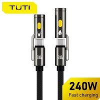 ราคา Tuti สายเคเบิลข้อมูล Type-c มัลติฟังก์ชั่น 240W ไฟฉายชาร์จเร็วที่จุดบุหรี่เหมาะสําหรับสายชาร์จ Huawei Apple # (42509075761)