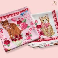 ราคา Kiss me doll ผ้าพันคอ ผ้าคลุมไหล่ Classic ลาย Key2heart แมวเหมียว หัวใจสุดน่ารัก ขนาด 100x100 cm. (56902204652)