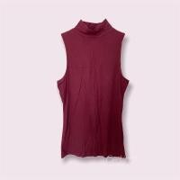 ราคา [ส่งต่อ] H&M แท้ เสื้อคอปีน แขนกุด (สีแดงเลือดหมู) (16541505121)