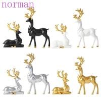 ราคา NORMAN 2 ชิ้นกวางเดสก์ท็อปเครื่องประดับ, Creative นั่ง/ตําแหน่งยืนเรซิ่น Reindeer ประติมากรรม, Miniatures ตุ๊กตาโมเดิร์นทนทานประณีตคริสต์มาสกวางรูปปั้นตกแต่งบ้าน (51256429970)