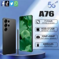 ราคา A76 5G 7.3 นิ้วโทรศัพท์มือถือรองรับสมาร์ทโฟน 2GB สมาร์ทโฟน 5G 16GB + 512GB Android 13 ระบบรับประกันหนึ่งปี COD (45750262213)