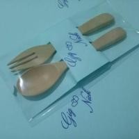 ราคา ถูกที่สุด!! คู่ละ 20.- ช้อน+ส้อม #ของชำร่วย #งานไม้ (93891482)