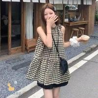 ราคา เสื้อคอวีแขนกุด ลายตาราง แนวสบายๆ (43459415607)