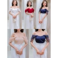 ราคา ShopBypuyเสื้อครอปปาดไหล่แต่งมุ้งมี2ผ้านะคะเติมของ (17393318204)
