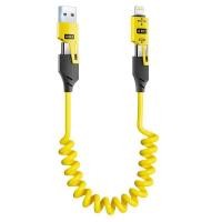 ราคา 4 สายชาร์จเร็วแบบยืดหดได้ in 1 65W ข้อมูลสั้น 6A Type C สำหรับ iPhone 15 14 13 12 (48051227121)