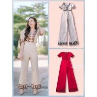 ราคา จั๊มสูทขายาวงานปักลายแน่นๆ ป้าย Bo Rich Ta /size XL (แต่ขอสาวไซส์ L ใส่) (21173947053)