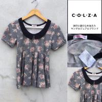 ราคา เสื้อแขนสั้น คอบัว สีเทา ลายดอก COLZA (9364251469)