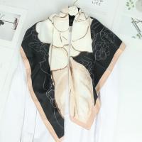 ราคา ผ้าพันคอลายทแยงสีชาแนล พิมพ์ลายดอกไม้ ขนาด 90 ซม. สำหรับฤดูใบไม้ร่วงและฤดูหนาว สร้างสรรค์จากผ้าซาติน พร้อมดีไซน์เหมือนผ้าไหม (52958162095)