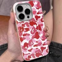 ราคา เคสไอโฟน XR สำหรับ IPhone 17 AIR 11 13 16 15 14 12 Pro Max 15 14 16 7 8 Plus XR X XS หน้าจอเต็มหน้าจอสีชมพูลายพรางหนัง (40472003602)