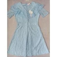 ราคา เดรสมือ1งานป้ายลูกไม้สีฟ้าอ่อน (10023623951)
