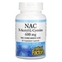 ราคา Natural Factors, NAC N-Acetyl-L-Cysteine, 600 mg [ 60 Vegetarian Capsules ] puritan's Pride NAC, now Foods Nac (8287346746)