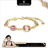 ราคา SWAROVSKI สวารอฟสกี้ (ใหม่) แฟชั่นสุภาพสตรีสร้อยข้อมือสร้อยข้อมือ ชุบทองแปดเหลี่ยมตัดคริสตัลสีชมพูอัญมณี ไอเบอร์ สร้อยข้อมือของขวัญวันวาเลนไทน์ของขวัญวัน (27582678785)