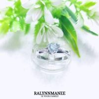 ราคา C6402(งานสั่งทำ) แหวนพลอยเพทายสีขาวแท้(Natural White Zircon) ตัวเรือนเงินแท้ 925 ชุบทองคำขาว งานสั่งทำ กดเลือกไซส์แหวน (29612701500)