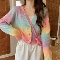ราคา เสื้อคลุมไหมพรมสีรุ้ง มีความเรนโบว์เบาๆ สีสดมากไม่ไหวววว เนื้อไหมพรมใส่สบาย ทรงครอปคอวี อุ่นระดับนึง ใส่เที่ยวกำลังดี (27773610568)