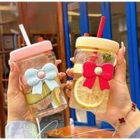 ราคา AESTHETIC แก้วขวดเครื่องดื่มแก้วทรงกลมและแก้ววินเทจ 400ML (42925464963)