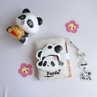 ราคา Panda Cute Aesthetic Womens Folding Wallet Coin Purse Leather Motif Coquette Women (56057796470)