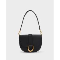 ราคา Charles&Keith Gabine Leather Saddle Bag (29251559011)