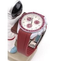 ราคา [Strap] เหมาะสําหรับ OMEGA SWATCH Strap OMEGA Co-Branded SWATCH Planet Series เทปซิลิโคนหัวเข็มขัดผีเสื้อโค้ง (44857132260)