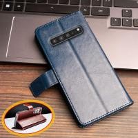 ราคา Samsung Galaxy S10 5G SM-G977B Vintage Classic Leather Wallet Folio Phone Case Flip Notebook Cover Magnetic Kickstand Card Slots (52707570787)
