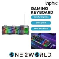ราคา INPHIC K2 Metal Weighted Silent Gaming Wired Keyboard: กันน้ํา, ไฟหลากสี, Ergonomic Palm Rest, Laser-Engraved (57806856583)